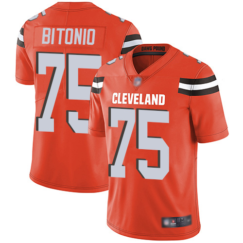 Cleveland Browns Joel Bitonio Men Orange Limited Jersey #75 NFL Football Alternate Vapor Untouchable
